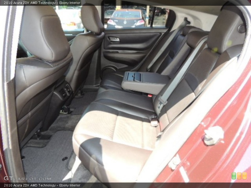 Ebony Interior Rear Seat for the 2010 Acura ZDX AWD Technology #69548136