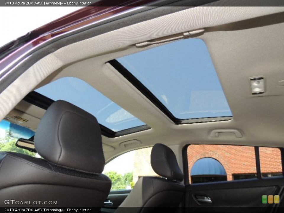 Ebony Interior Sunroof for the 2010 Acura ZDX AWD Technology #69548154