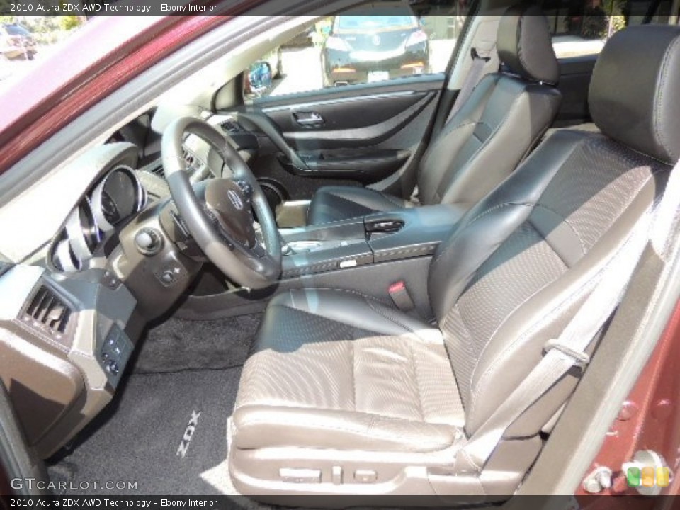 Ebony Interior Front Seat for the 2010 Acura ZDX AWD Technology #69548172