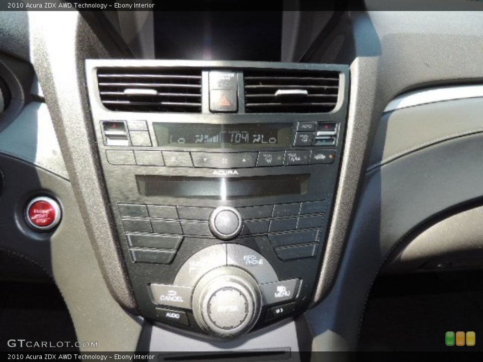 Ebony Interior Controls for the 2010 Acura ZDX AWD Technology #69548205