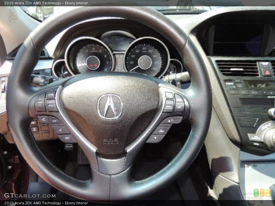 Ebony Interior Steering Wheel for the 2010 Acura ZDX AWD Technology #69548223