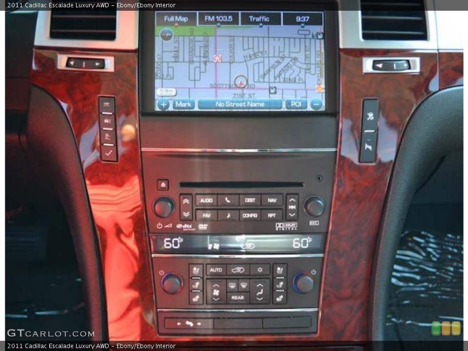 Ebony/Ebony Interior Controls for the 2011 Cadillac Escalade Luxury AWD #69549408