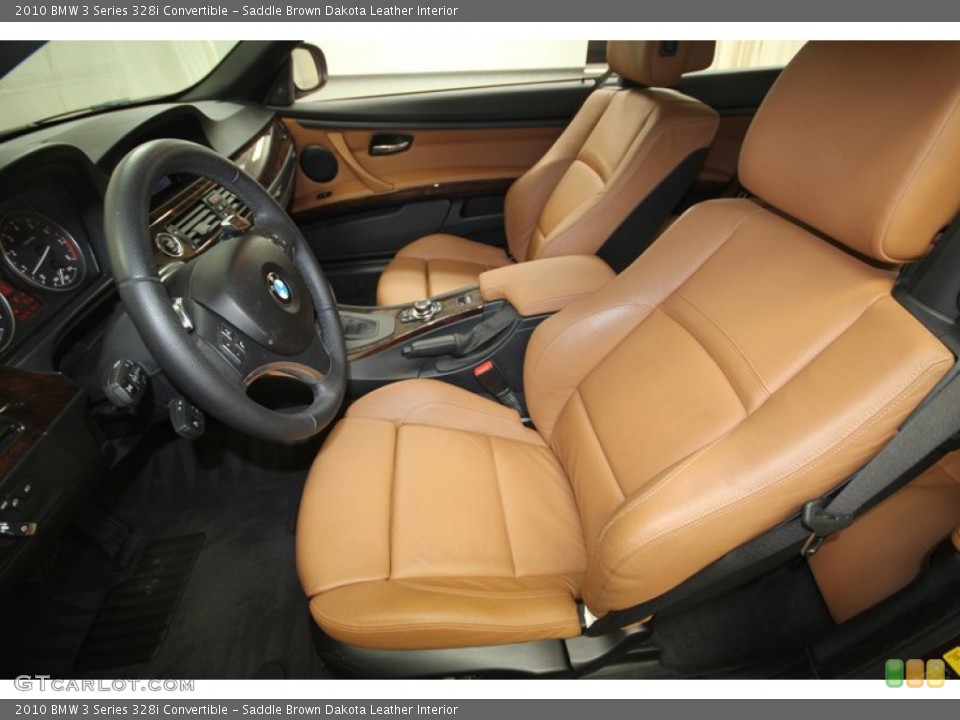 Saddle Brown Dakota Leather Interior Front Seat for the 2010 BMW 3 Series 328i Convertible #69550173