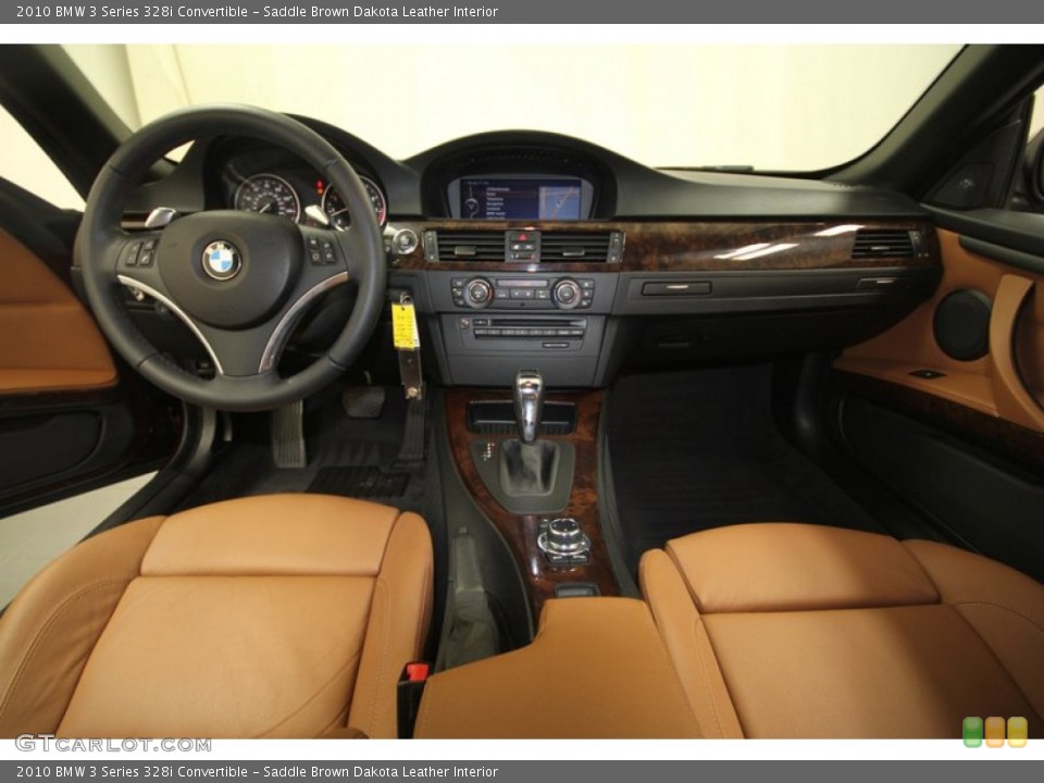 Saddle Brown Dakota Leather Interior Dashboard for the 2010 BMW 3 Series 328i Convertible #69550182