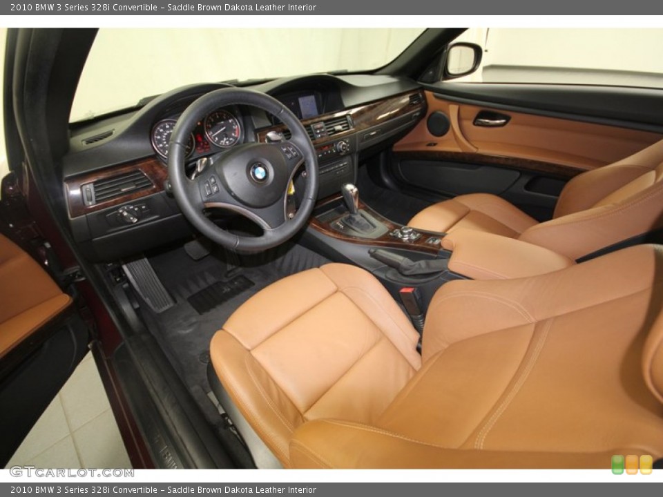 Saddle Brown Dakota Leather Interior Prime Interior for the 2010 BMW 3 Series 328i Convertible #69550266