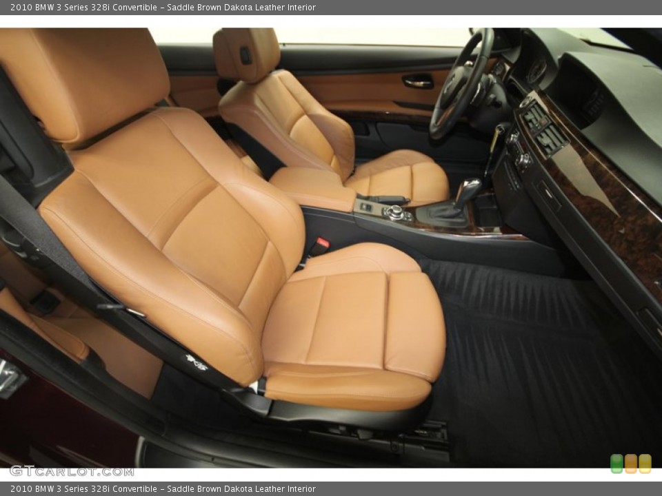 Saddle Brown Dakota Leather Interior Front Seat for the 2010 BMW 3 Series 328i Convertible #69550443