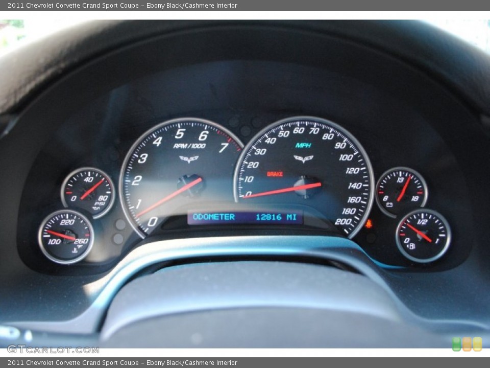 Ebony Black/Cashmere Interior Gauges for the 2011 Chevrolet Corvette Grand Sport Coupe #69550566