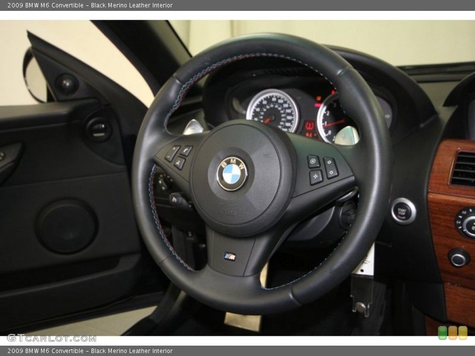 Black Merino Leather Interior Steering Wheel for the 2009 BMW M6 Convertible #69551490