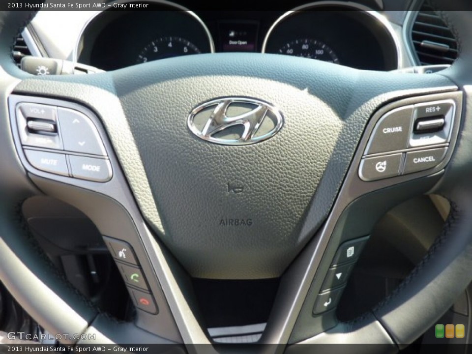 Gray Interior Steering Wheel for the 2013 Hyundai Santa Fe Sport AWD #69574530