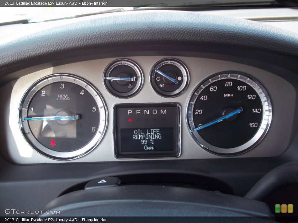 Ebony Interior Gauges for the 2013 Cadillac Escalade ESV Luxury AWD #69574983