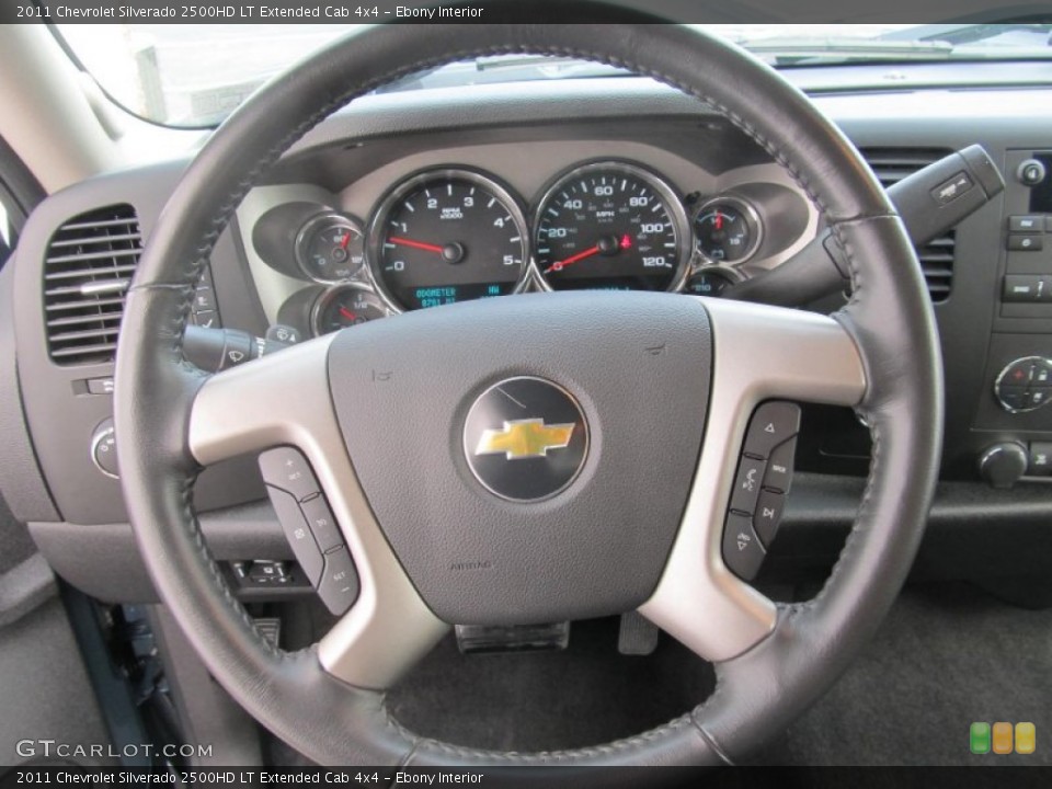 Ebony Interior Steering Wheel for the 2011 Chevrolet Silverado 2500HD LT Extended Cab 4x4 #69576126