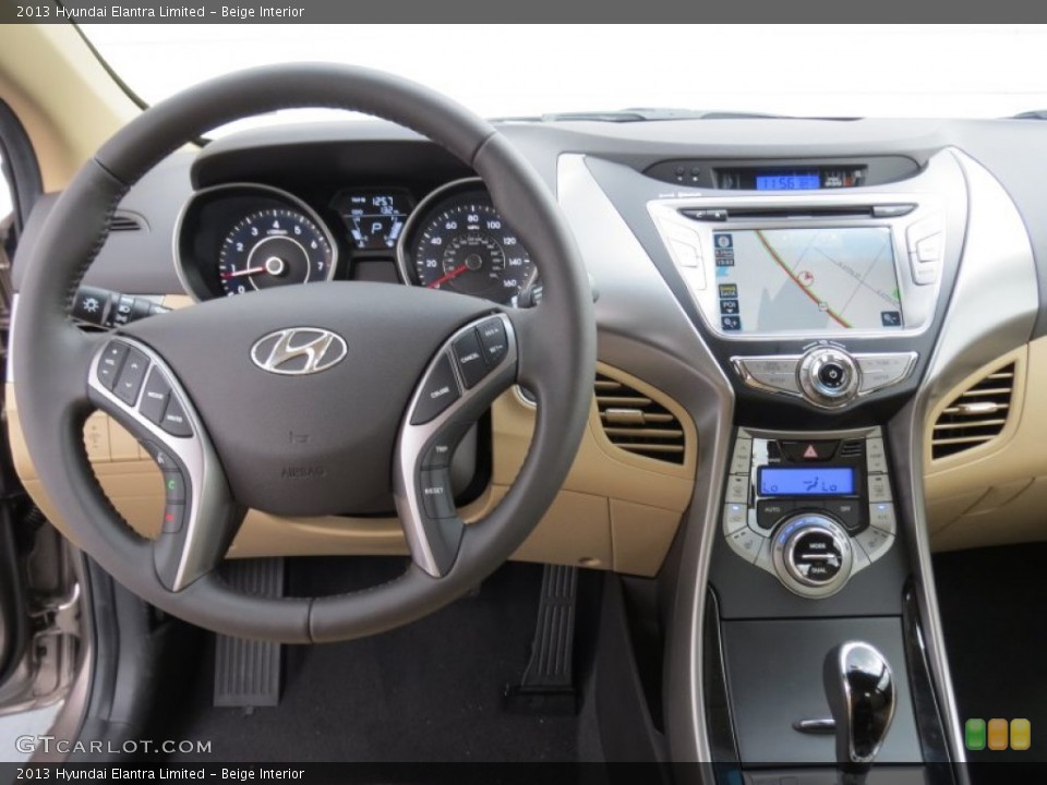 Beige Interior Dashboard for the 2013 Hyundai Elantra Limited #69579981
