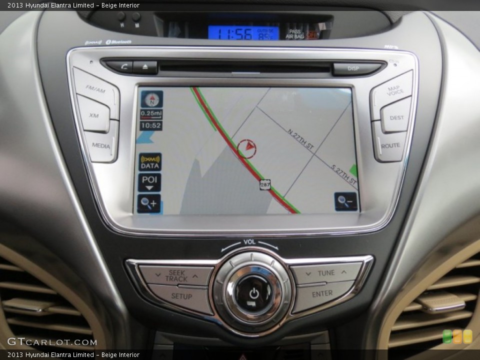 Beige Interior Navigation for the 2013 Hyundai Elantra Limited #69579999