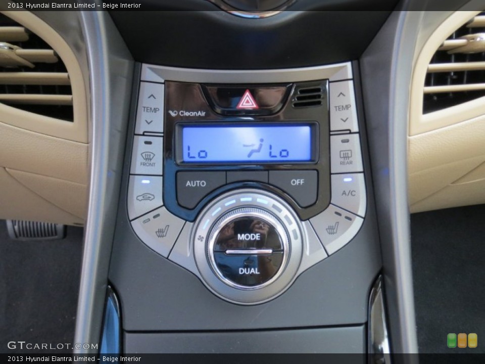 Beige Interior Controls for the 2013 Hyundai Elantra Limited #69580011