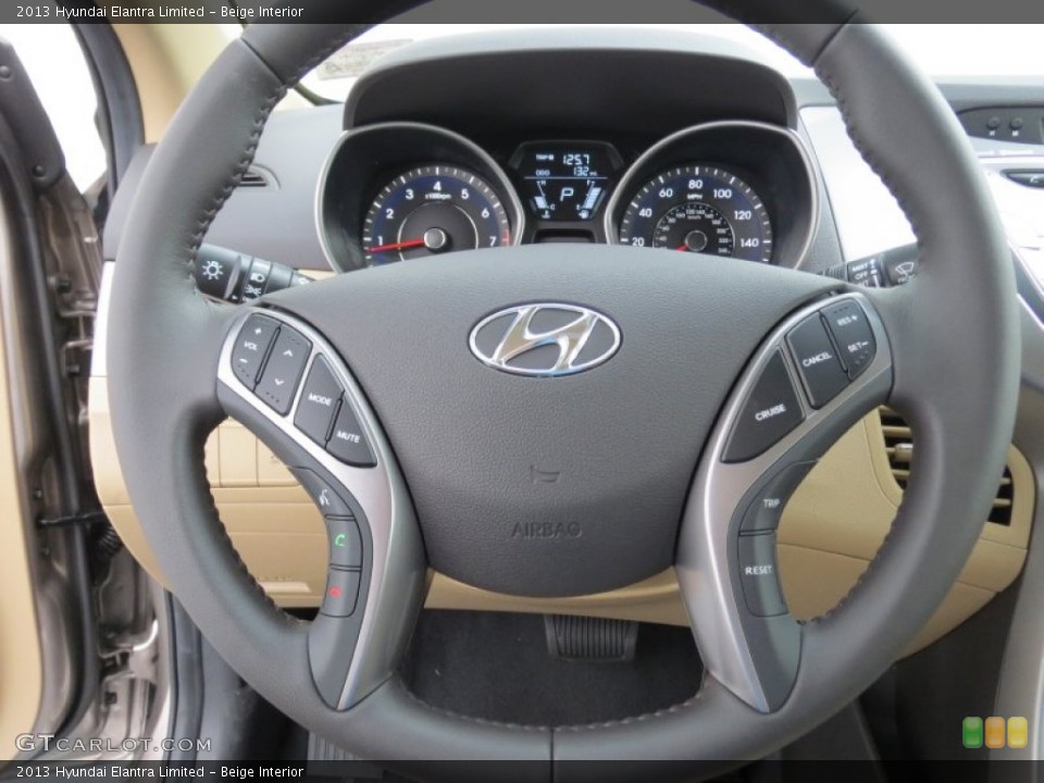 Beige Interior Steering Wheel for the 2013 Hyundai Elantra Limited #69580038