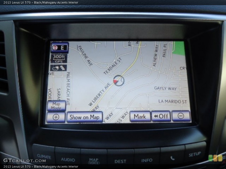 Black/Mahogany Accents Interior Navigation for the 2013 Lexus LX 570 #69584850