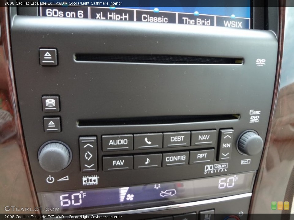 Cocoa/Light Cashmere Interior Controls for the 2008 Cadillac Escalade EXT AWD #69589794