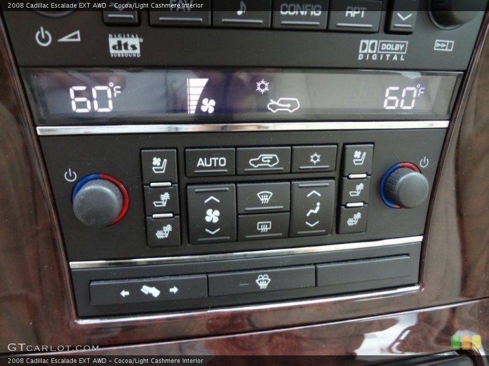 Cocoa/Light Cashmere Interior Controls for the 2008 Cadillac Escalade EXT AWD #69589800