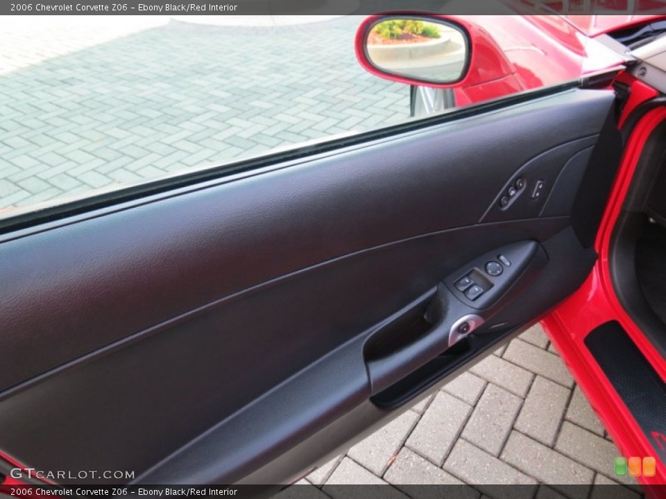 Ebony Black/Red Interior Door Panel for the 2006 Chevrolet Corvette Z06 #69590139