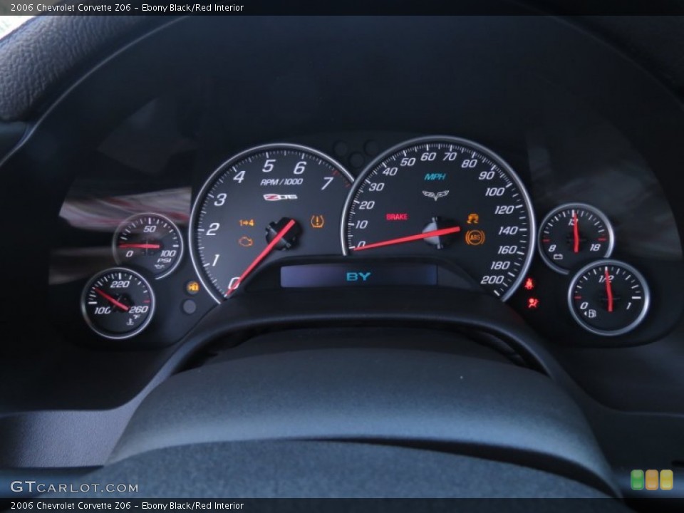 Ebony Black/Red Interior Gauges for the 2006 Chevrolet Corvette Z06 #69590199