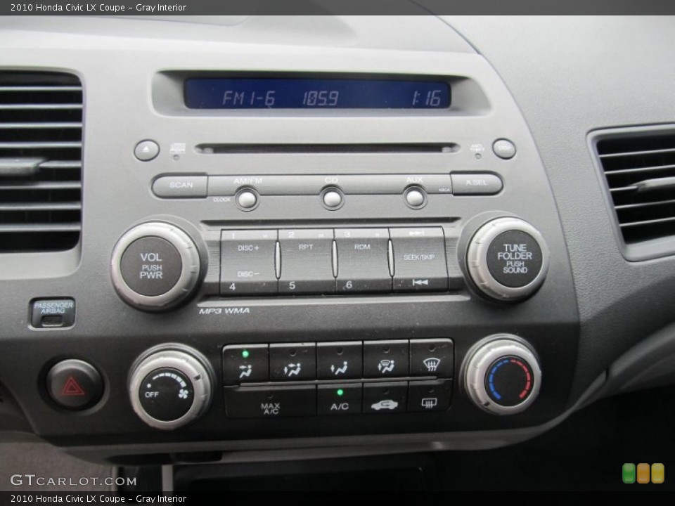 Gray Interior Controls for the 2010 Honda Civic LX Coupe #69590541