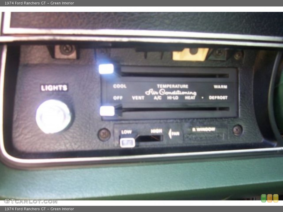 Green Interior Controls for the 1974 Ford Ranchero GT #69593965