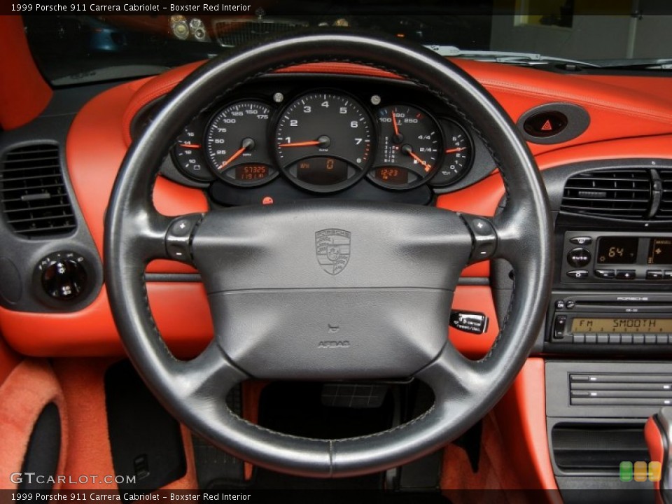 Boxster Red Interior Steering Wheel for the 1999 Porsche 911 Carrera Cabriolet #69598306