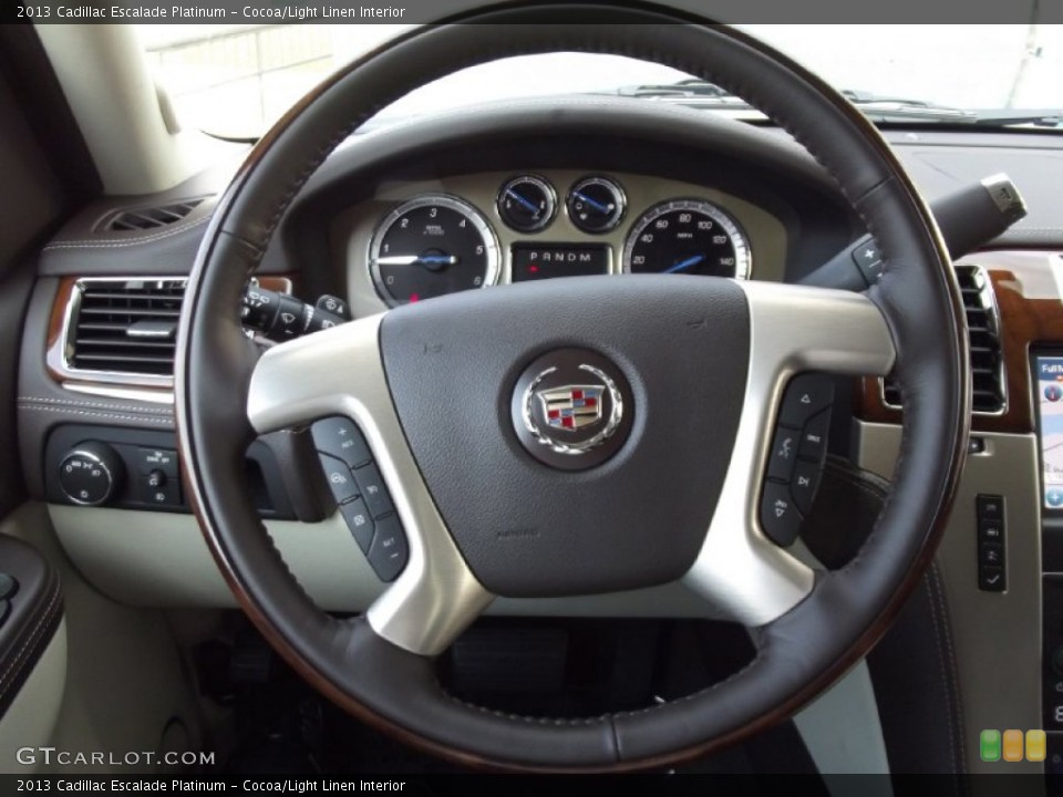 Cocoa/Light Linen Interior Steering Wheel for the 2013 Cadillac Escalade Platinum #69606404
