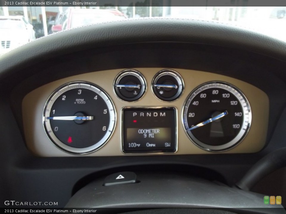 Ebony Interior Gauges for the 2013 Cadillac Escalade ESV Platinum #69606523