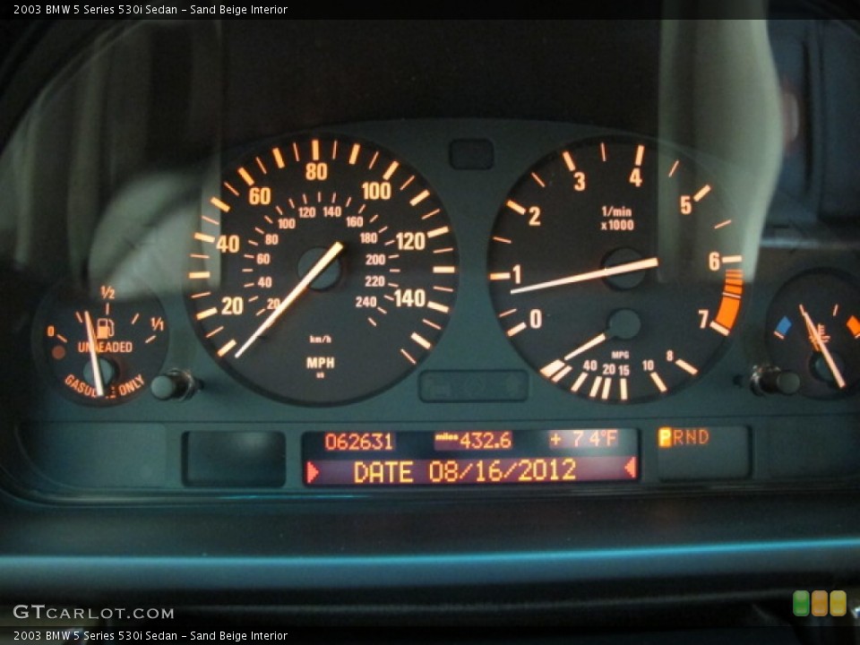 Sand Beige Interior Gauges for the 2003 BMW 5 Series 530i Sedan #69611251
