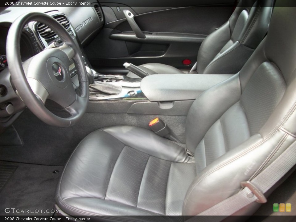 Ebony Interior Photo for the 2008 Chevrolet Corvette Coupe #69624055