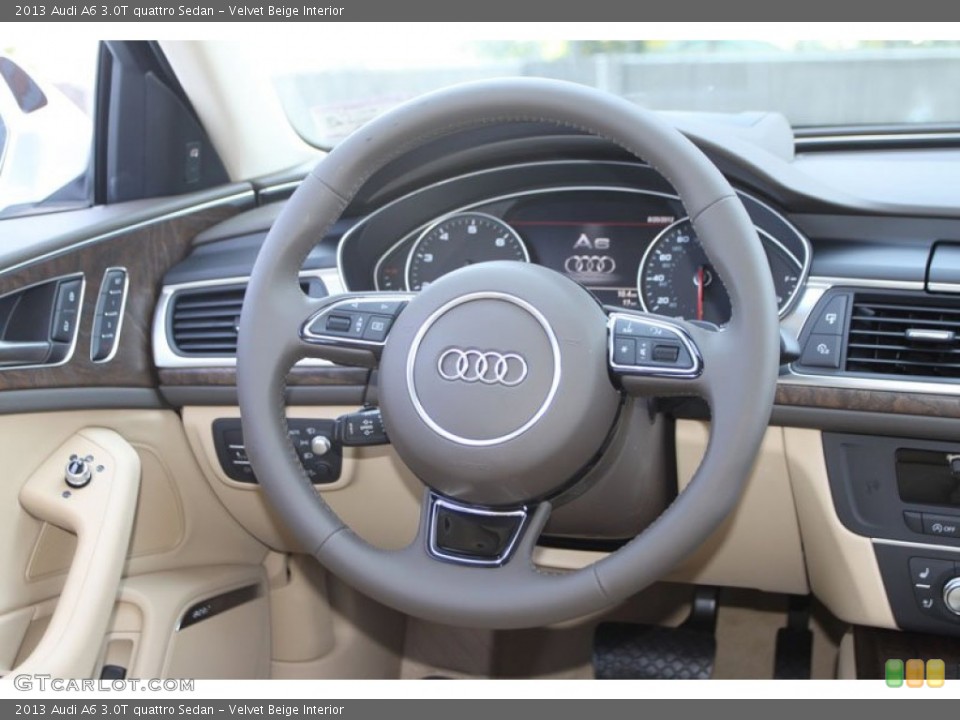 Velvet Beige Interior Steering Wheel for the 2013 Audi A6 3.0T quattro Sedan #69630766