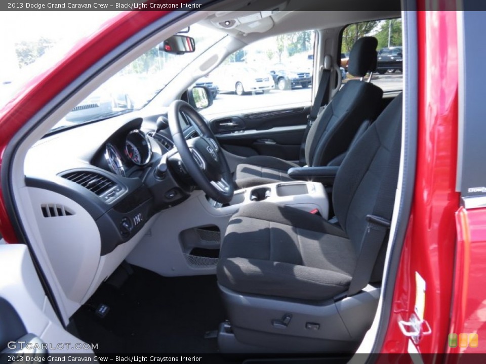 Black/Light Graystone Interior Front Seat for the 2013 Dodge Grand Caravan Crew #69631471
