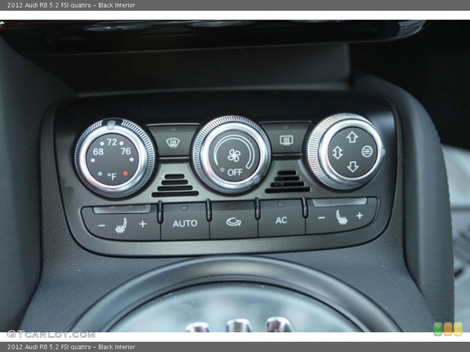 Black Interior Controls for the 2012 Audi R8 5.2 FSI quattro #69632467