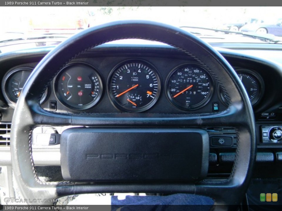 Black Interior Steering Wheel for the 1989 Porsche 911 Carrera Turbo #69632560