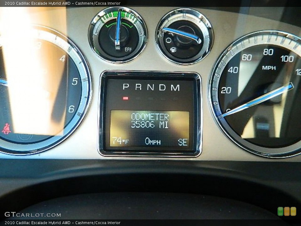 Cashmere/Cocoa Interior Gauges for the 2010 Cadillac Escalade Hybrid AWD #69639109