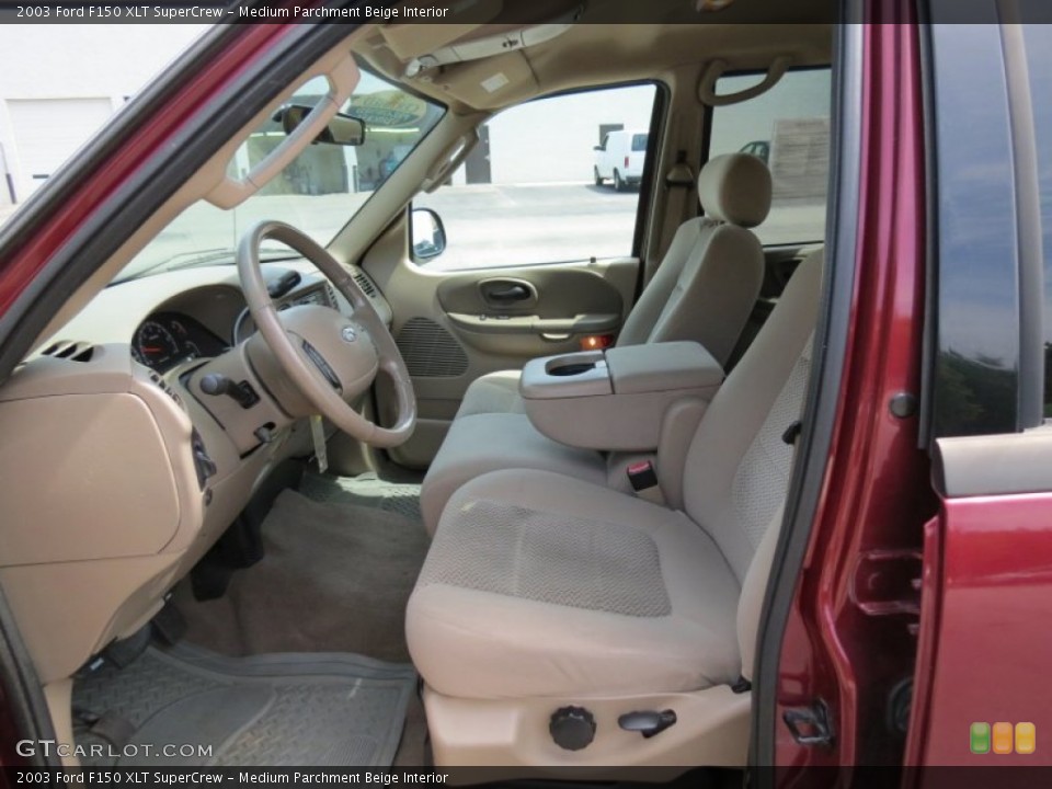 Medium Parchment Beige Interior Front Seat for the 2003 Ford F150 XLT SuperCrew #69644362