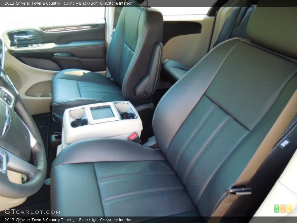 Black/Light Graystone Interior Front Seat for the 2013 Chrysler Town & Country Touring #69650150
