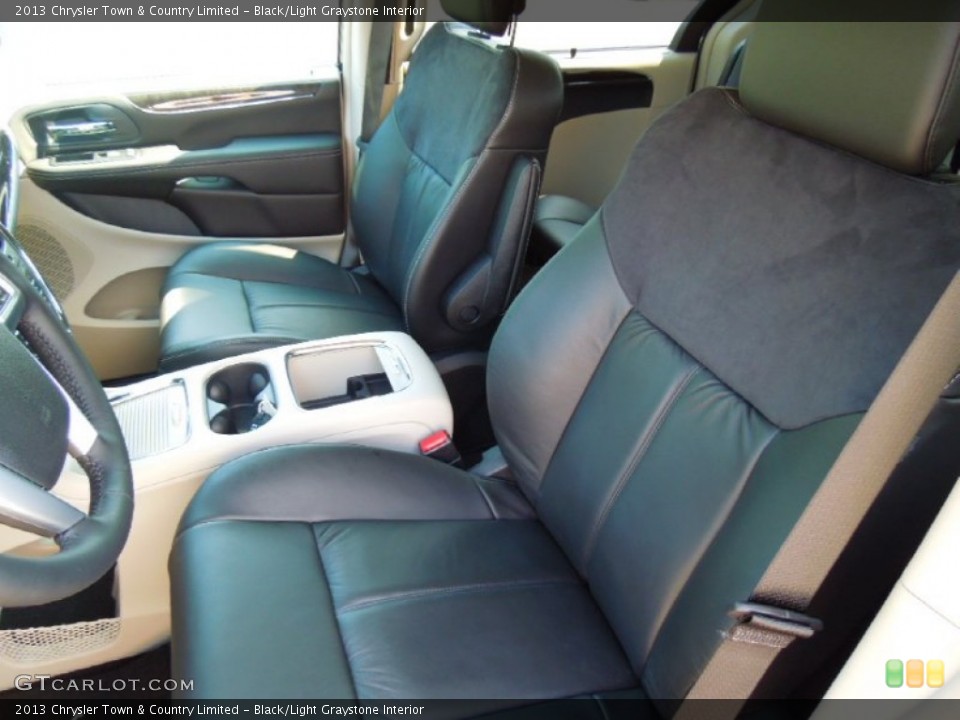 Black/Light Graystone Interior Front Seat for the 2013 Chrysler Town & Country Limited #69650650