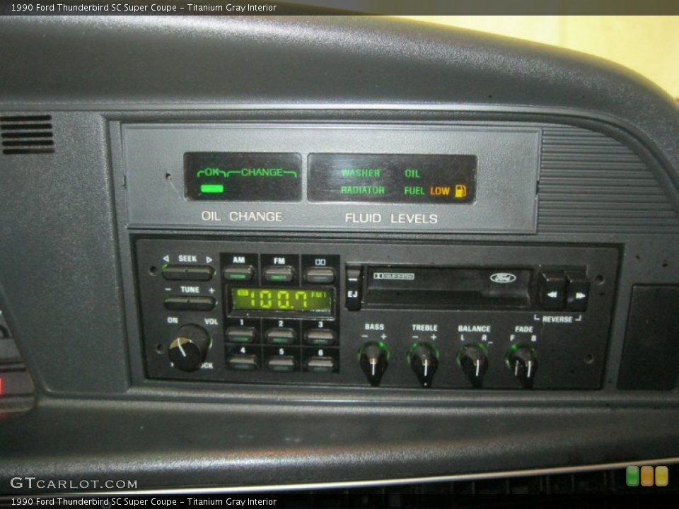 Titanium Gray Interior Audio System for the 1990 Ford Thunderbird SC Super Coupe #69653401