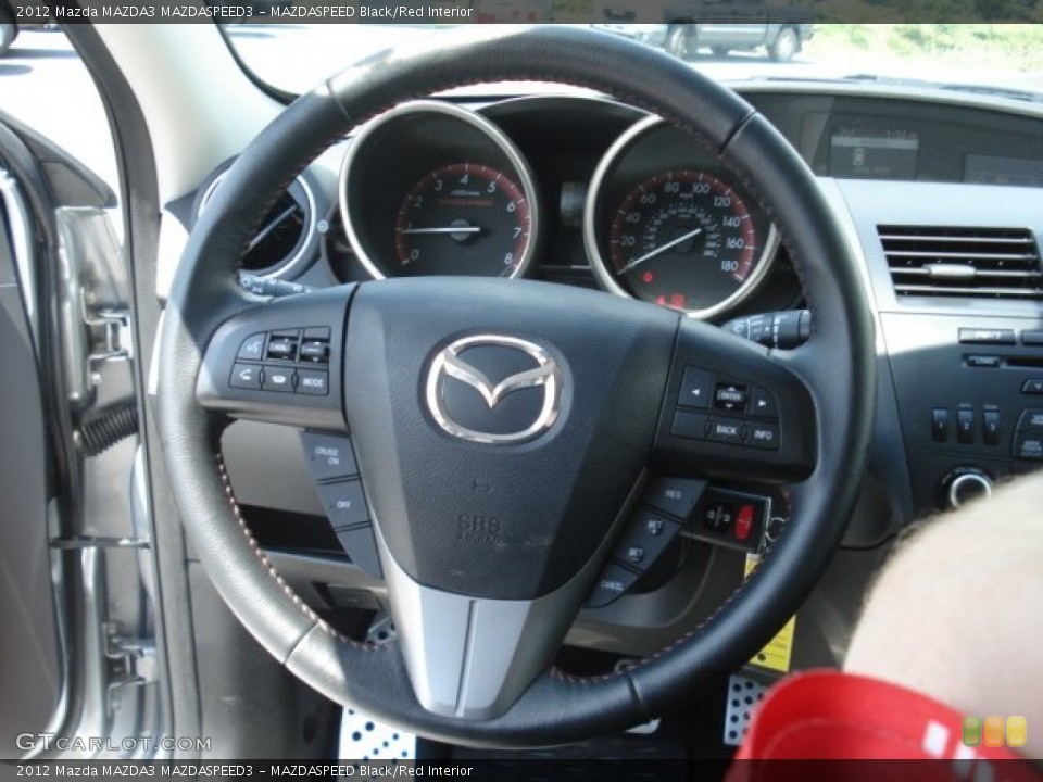 MAZDASPEED Black/Red Interior Steering Wheel for the 2012 Mazda MAZDA3 MAZDASPEED3 #69658668