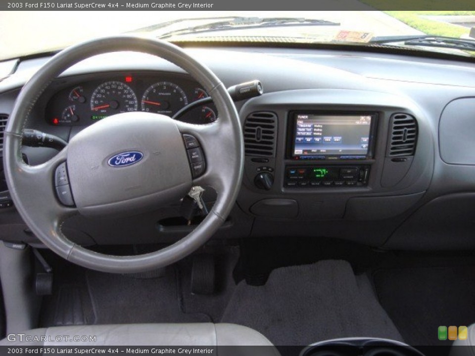 Medium Graphite Grey Interior Dashboard for the 2003 Ford F150 Lariat SuperCrew 4x4 #69659672
