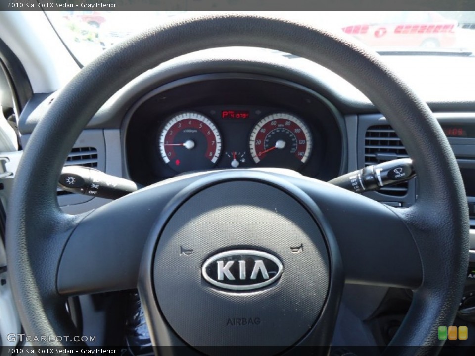 Gray Interior Steering Wheel for the 2010 Kia Rio LX Sedan #69663728
