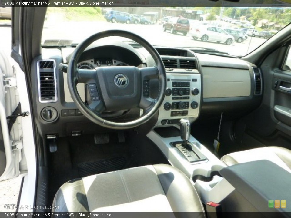 Black/Stone Interior Prime Interior for the 2008 Mercury Mariner V6 Premier 4WD #69663780