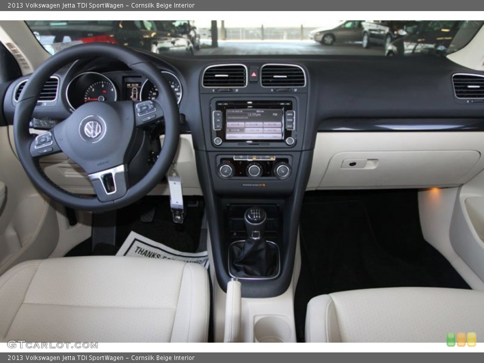 Cornsilk Beige Interior Dashboard for the 2013 Volkswagen Jetta TDI SportWagen #69668413