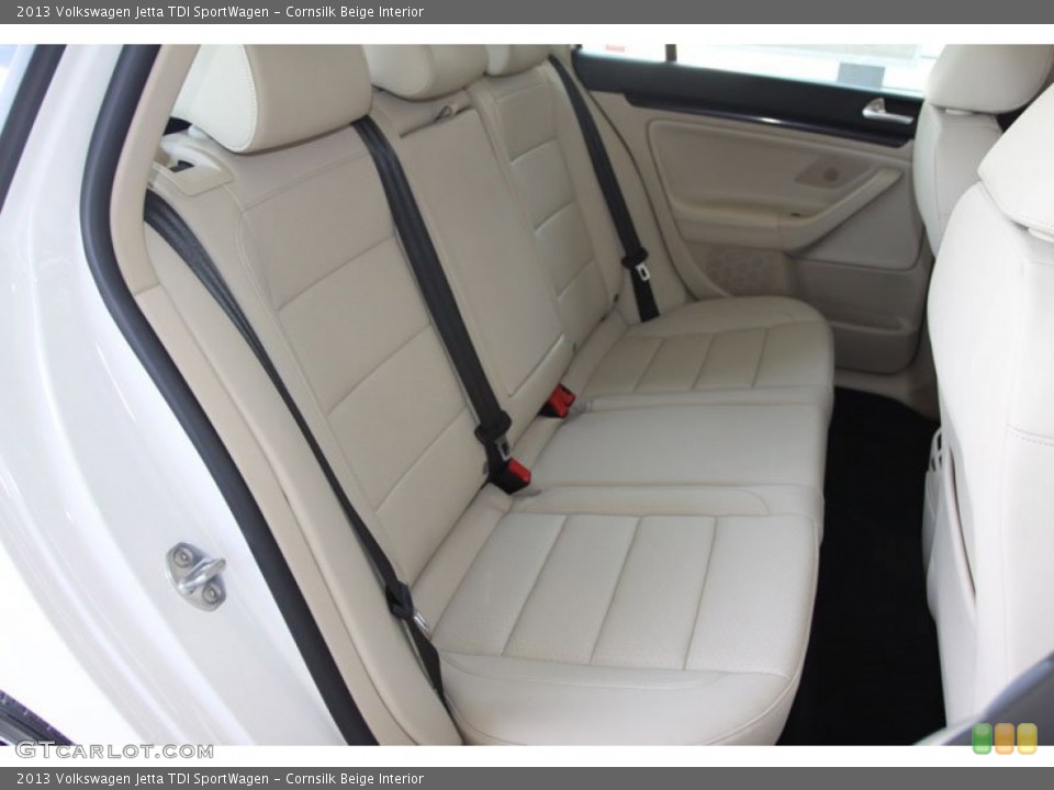 Cornsilk Beige Interior Rear Seat for the 2013 Volkswagen Jetta TDI SportWagen #69668478