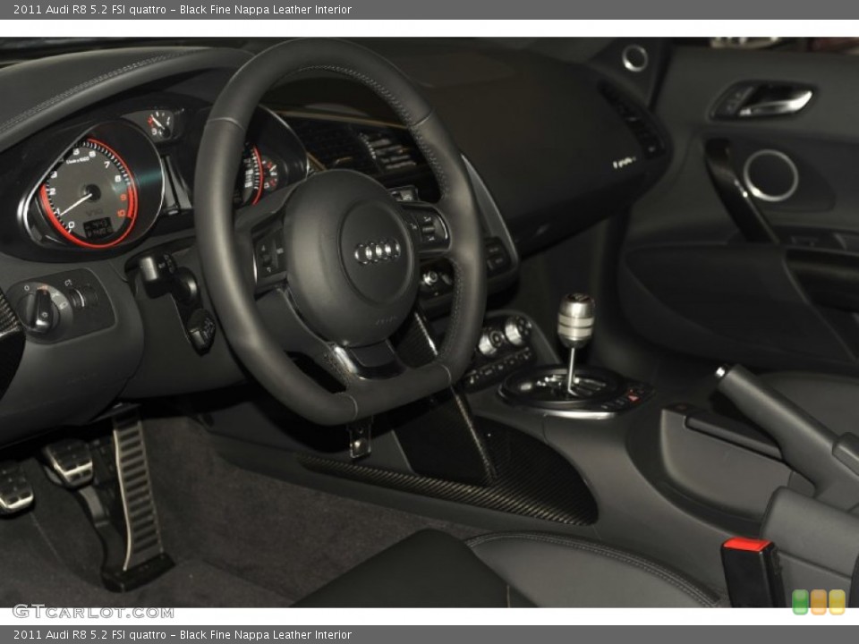 Black Fine Nappa Leather Interior Dashboard for the 2011 Audi R8 5.2 FSI quattro #69669821