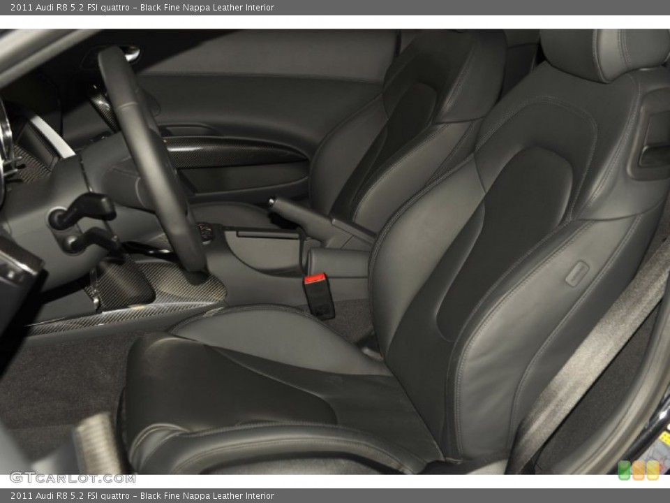 Black Fine Nappa Leather Interior Front Seat for the 2011 Audi R8 5.2 FSI quattro #69669828