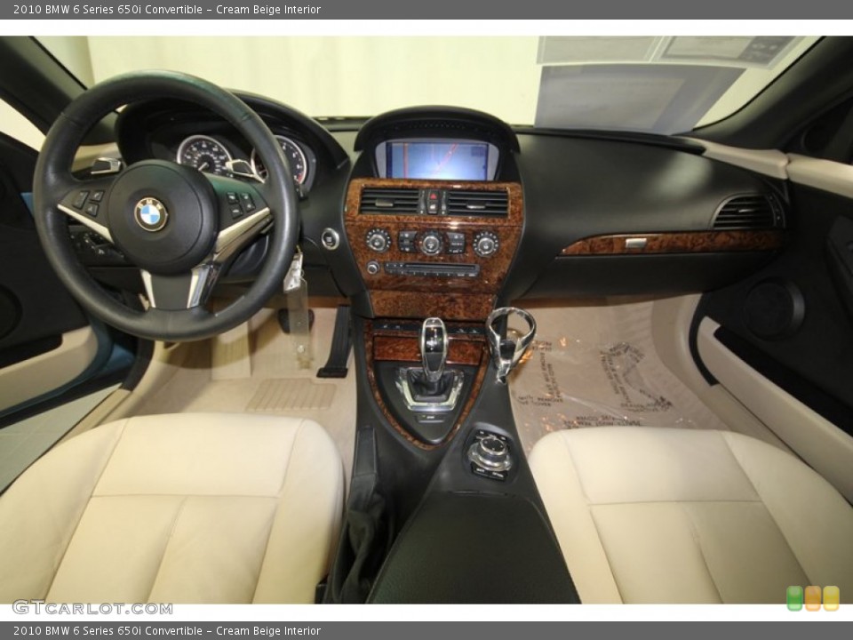 Cream Beige Interior Dashboard for the 2010 BMW 6 Series 650i Convertible #69670116