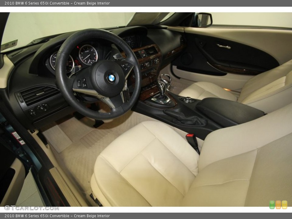 Cream Beige Interior Prime Interior for the 2010 BMW 6 Series 650i Convertible #69670206